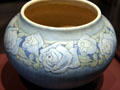 Newcomb Pottery bowl with blue roses at Shaw Center for the Arts. Baton Rouge, LA.