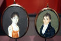 Miniature portraits of Mr. & Mrs. Jean-Baptiste Emanuel Prud'homme by Ambrose Duval at Shaw Center for the Arts. Baton Rouge, LA.