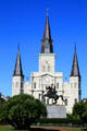 St Louis Cathedral & Andrew Jackson statue in Jackson Square. New Orleans, LA.