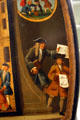 Detail of men with documents on "Mississippi Bubble" table at Cabildo Museum. New Orleans, LA.