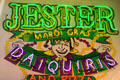 Jester Mardi Gras neon sign on Bourbon St. New Orleans, LA.