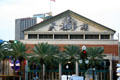 Pediment of Harrah's New Orleans Jazz Casino. New Orleans, LA.