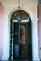 Front door detail of Musson - Bell House in Garden District. New Orleans, LA.