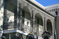 Ironwork grills on side balcony of Robinson House in Garden District. New Orleans, LA.