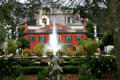 Rear garden of Houmas House with original house. Burnside, LA.