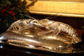Silver serving dish in shape of lobsters at Houmas House. Burnside, LA.