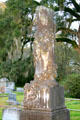 Monument with carved ivy in graveyard of Grace Episcopal Church. St. Francisville, LA.