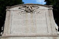 Eagle & inscription on 54th Mass. Volunteer Infantry Regiment Memorial at Massachusetts State House. Boston, MA.