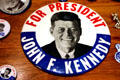 Kennedy campaign button in JFK Library. Boston, MA.