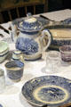 Blue china with horse motif at Boott Cotton Mills Boarding House. Lowell, MA.