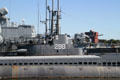 Conning tower of World War II era Submarine Lionfish at Battleship Cove. Fall River, MA.
