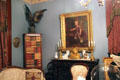 Parlor details with paintings, books & sculpture at Fall River Historical Society Museum. Fall River, MA.