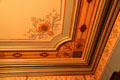 Painted ceiling design in parlor at Fall River Historical Society Museum. Fall River, MA.