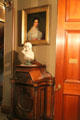 Portrait, bust & cabinet in main floor hallway at Fall River Historical Society Museum. Fall River, MA.