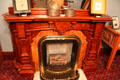 Fireplace in Lizzie Borden artifact room at Fall River Historical Society Museum. Fall River, MA.