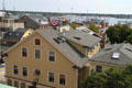 New Bedford Waterfront Historic Area & harbor seen from Whaling Museum. New Bedford, MA.