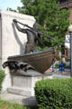The Whaleman statue by Bela Pratt at New Bedford Free Public Library. New Bedford, MA.