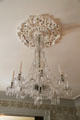 Mount Washington candle glass chandelier made in New Bedford in parlor at Rotch-Jones-Duff House. New Bedford, MA.