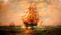Whale Ship Bound Down Buzzards Bay painting by Lemuel D. Eldred at New Bedford Whaling Museum. New Bedford, MA.