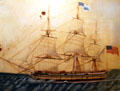 Ship Richard Mitchell of Nantucket watercolor attrib. to Roland T. Swain at New Bedford Whaling Museum. New Bedford, MA.