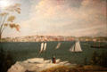 View of New Bedford from Fairhaven painting by William Allen Wall at New Bedford Whaling Museum. New Bedford, MA.