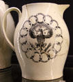 Creamware pottery jug with American Eagle ringed by 15 State names at New Bedford Whaling Museum. New Bedford, MA