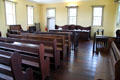 Courtroom of 1749 Court House Museum where Sam Adams once argued cases. Plymouth, MA.