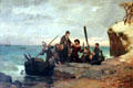 Landing of the Pilgrims painting by Henry A. Bacon at Pilgrim Hall Museum. Plymouth, MA.