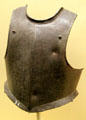 Steel breastplate made in England at Pilgrim Hall Museum. Plymouth, MA.