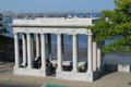 Neoclassical structure over Plymouth Rock where Pilgrims are said to have landed. Plymouth, MA