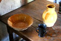 Pottery bowl, pitcher & cup at Plimouth Plantation. Plymouth, MA.