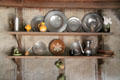 Pewter plates at Plimouth Plantation. Plymouth, MA.