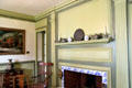 Parlor hearth in Mayflower Society House. Plymouth, MA.