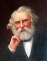 Portrait of Henry Wadsworth Longfellow a New England poet & educator at Mayflower Society House. Plymouth, MA.