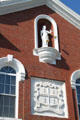 Scales of Justice on Plymouth County Court House. Plymouth, MA.