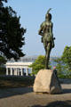 Massasoit, great Sachem of the Wamanoags, protector of the Pilgrims statue. Plymouth, MA.