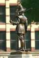 Statue of Pilgrim with blunderbuss & hoe on town square. Springfield, MA.