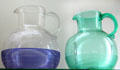 Threaded jugs by Boston & Sandwich Glass Co. at Sandwich Glass Museum. Sandwich, MA.