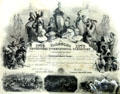 1876 Centennial International Exhibition stock certificate at Sandwich Glass Museum. Sandwich, MA.
