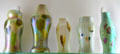 Trevaise vases by Alton Manufacturing Co. of Sandwich at Sandwich Glass Museum. Sandwich, MA.