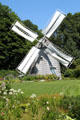 Windmill over gardens of Sandwich Heritage Plantation. Sandwich, MA