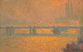 Charring Cross Bridge, Overcast Day painting by Claude Monet at Museum of Fine Arts. Boston, MA.