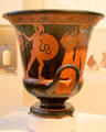 Ancient Greek red-figured krator with scenes from Trojan War at Museum of Fine Arts. Boston, MA