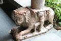 Lion sculpture supports column at Gardner Museum. Boston, MA.