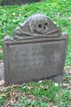 Headstone with skull & crossbones at Granary Burying Ground. Boston, MA.