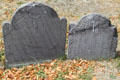 Tombstones with death heads on Copp's Hill Burial Ground. Boston, MA.