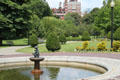 Boston Public Garden fountain & paths. Boston, MA.