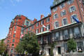 Beacon Street streetscape from corner of Statehouse. Boston, MA.