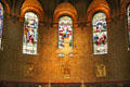 Stained glass windows in nave of Trinity Church. Boston, MA.