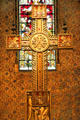 Cross with symbols of Matthew, Mark, Luke, & John at Trinity Church. Boston, MA.